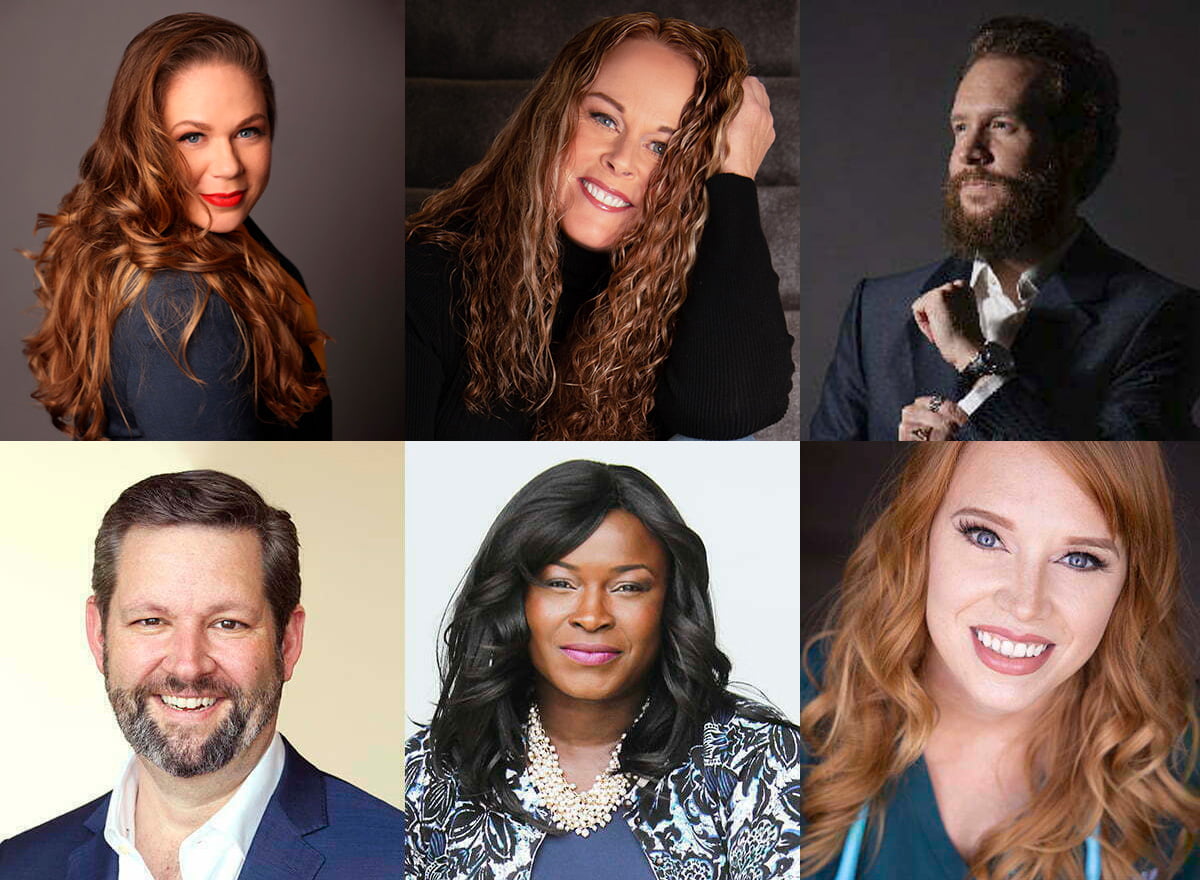 Professional headshot collage of photos for business