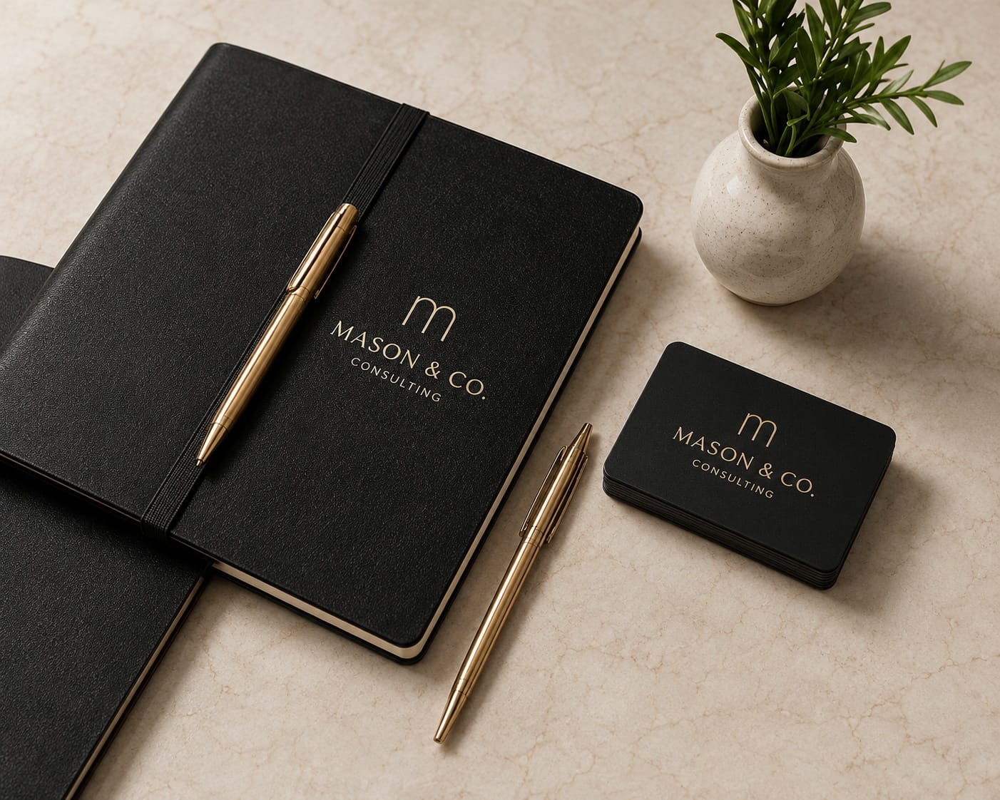 Branding photography leather portfolio set